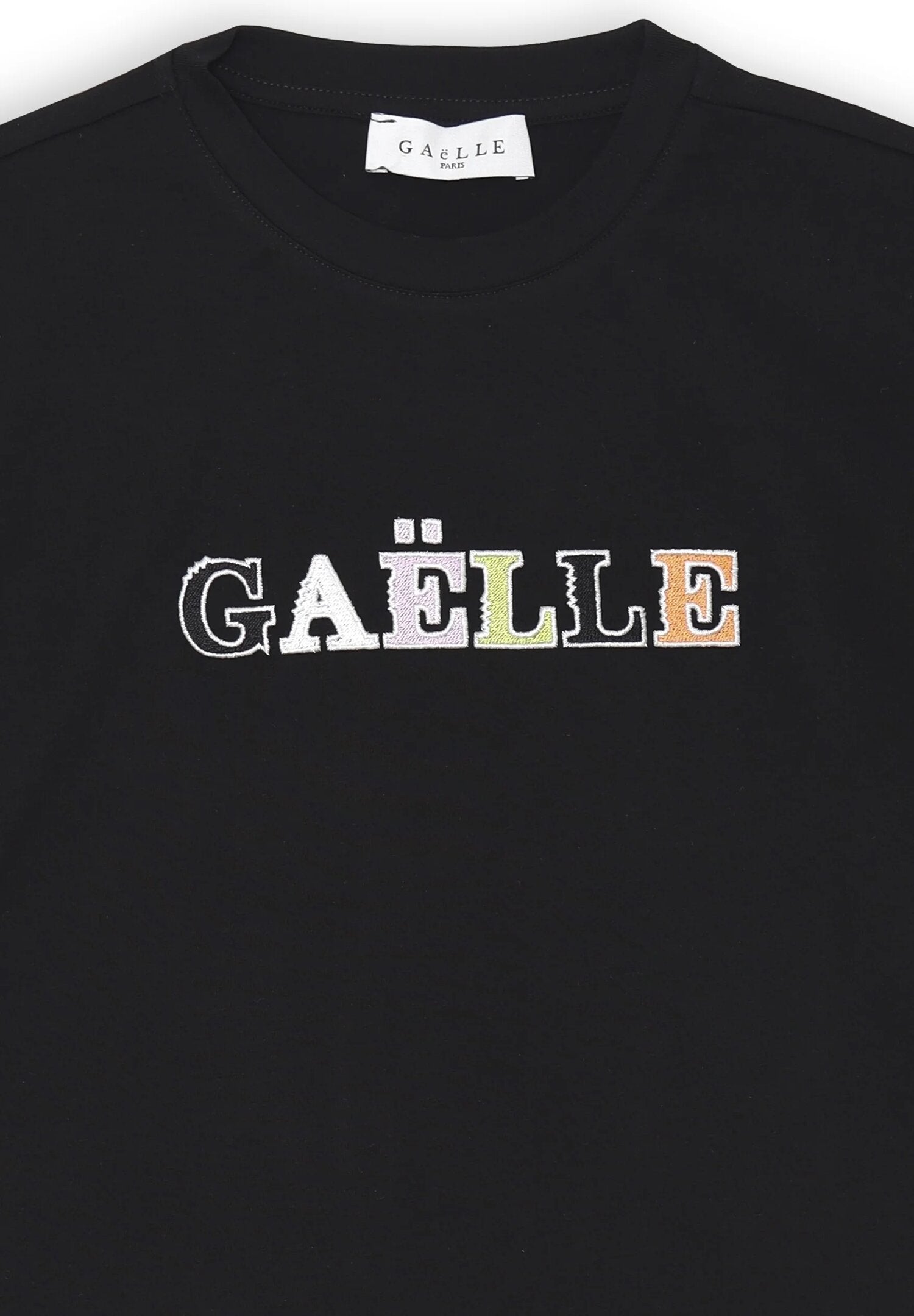 Black Gaelle girl's shirt multicolor print summer cotton regular fit | CammarataMode