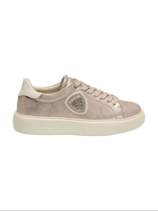 Blauer scarpe nude donna logo con strass