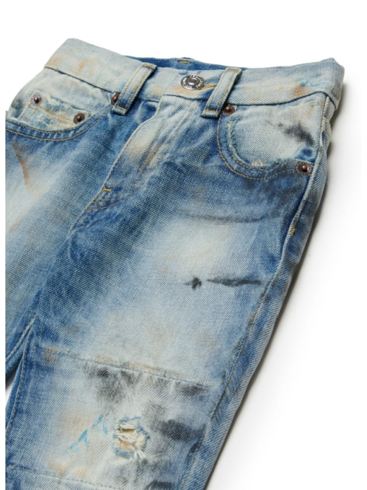 Dsquared jeans infant denim blu chiaro effetto sporco regular fit Bambino