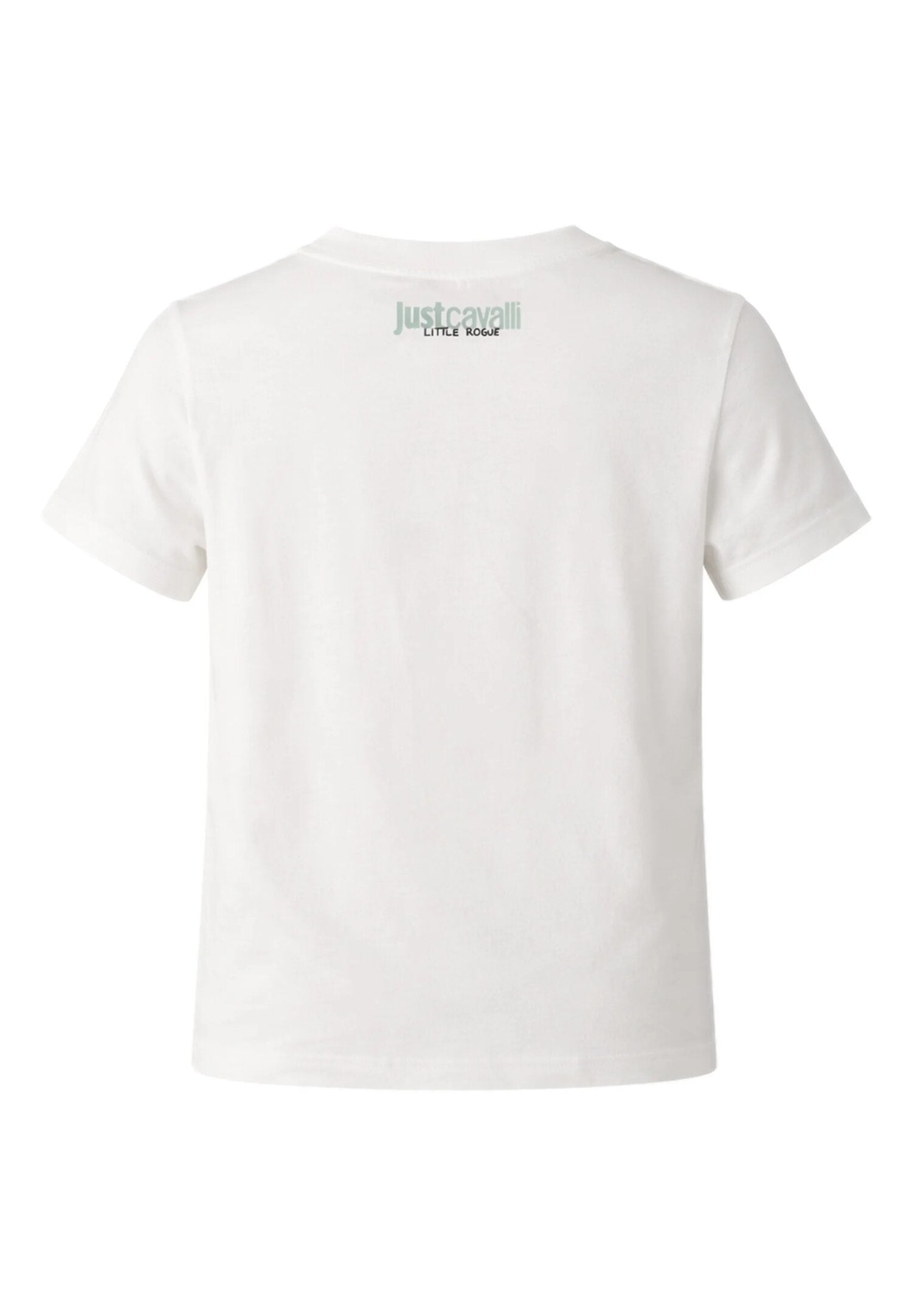 Just Cavalli t Shirt Panna Logo Grande Bambino Girocollo JBP26071TS_
