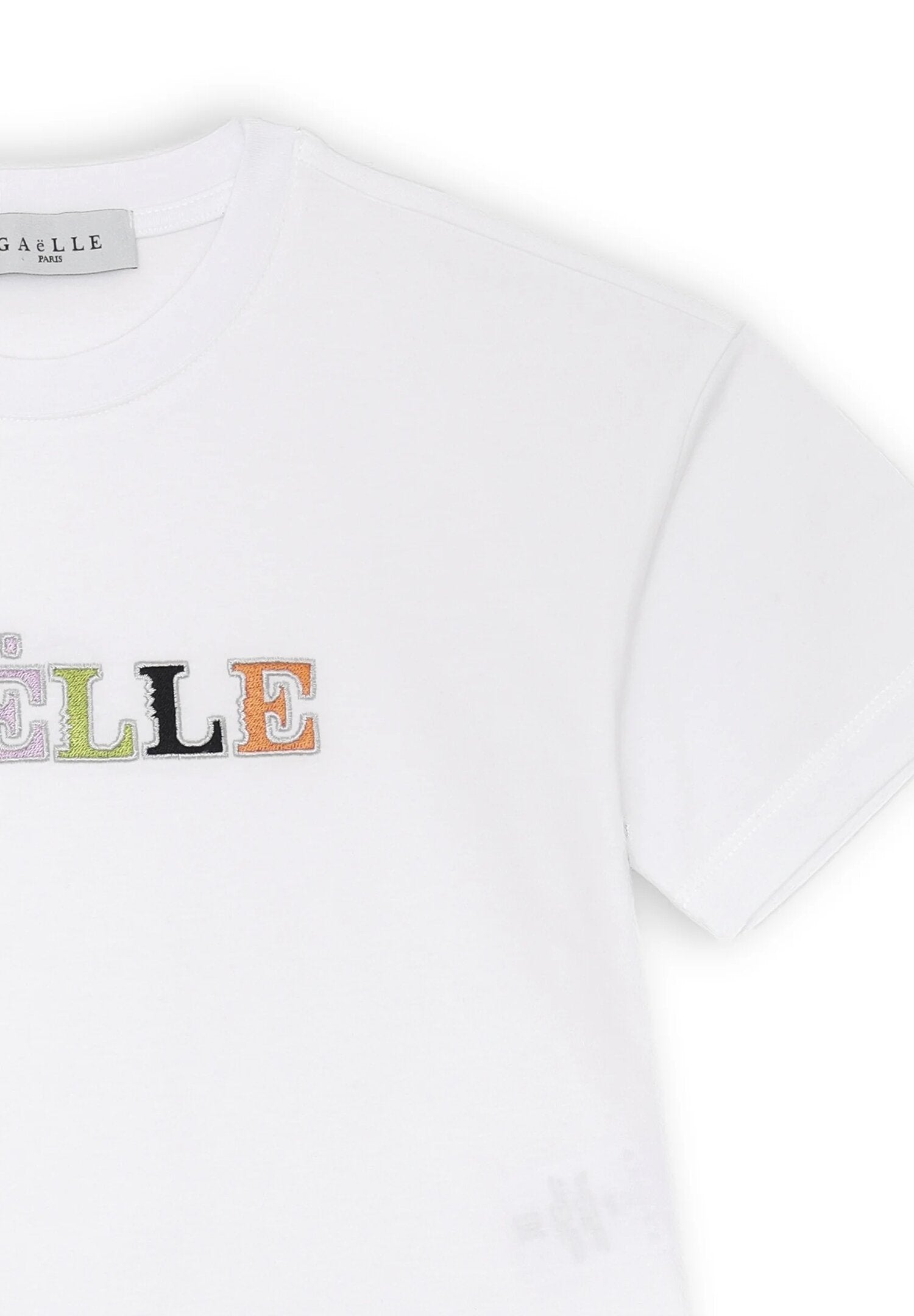 White Gaelle girl's shirt multicolor print summer cotton regular fit | CammarataMode