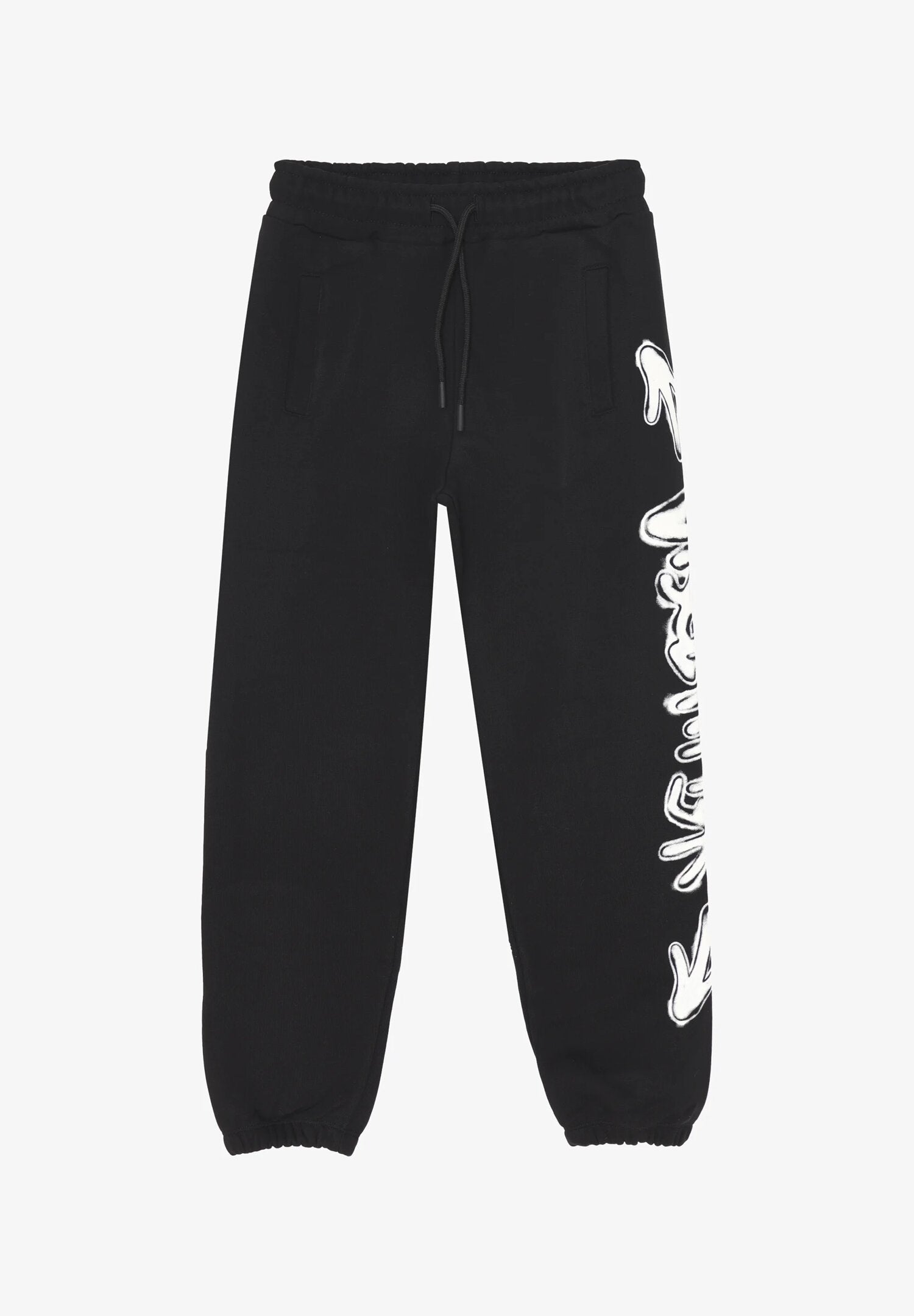 Disclaimer pantaloni sportivi bambino neri cotone inverno stampa laterale