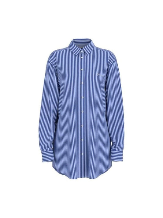 Guess camicia azzurra donna over mini logo