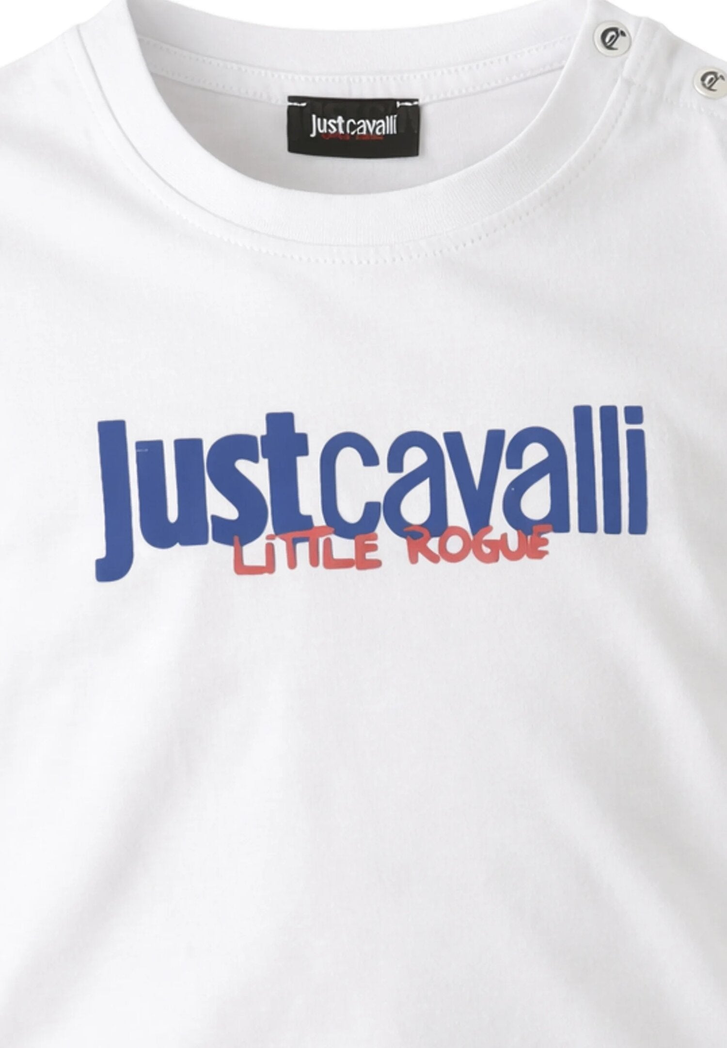 Just Cavalli t-Shirt Bianca Con Logo Grande Davanti Neonato JIP26047TS_