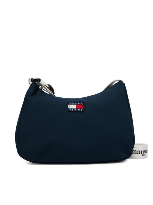 Tommy Jeans borsa blu navy donna logo lettering | Misure 25 x 18 x 8 cm