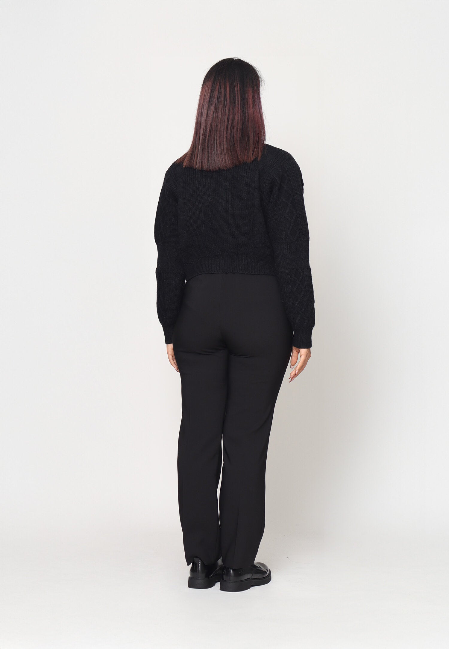 Monte Cervino Maglione Nero Donna In Lana Girocollo Elegante AI25