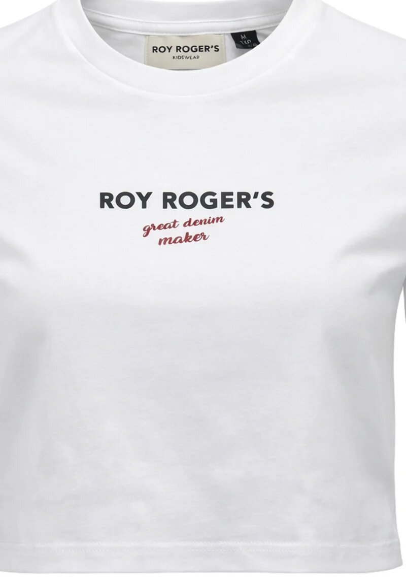Roy Roger's t Shirt Bianca Bambina Modello Crop RG171_