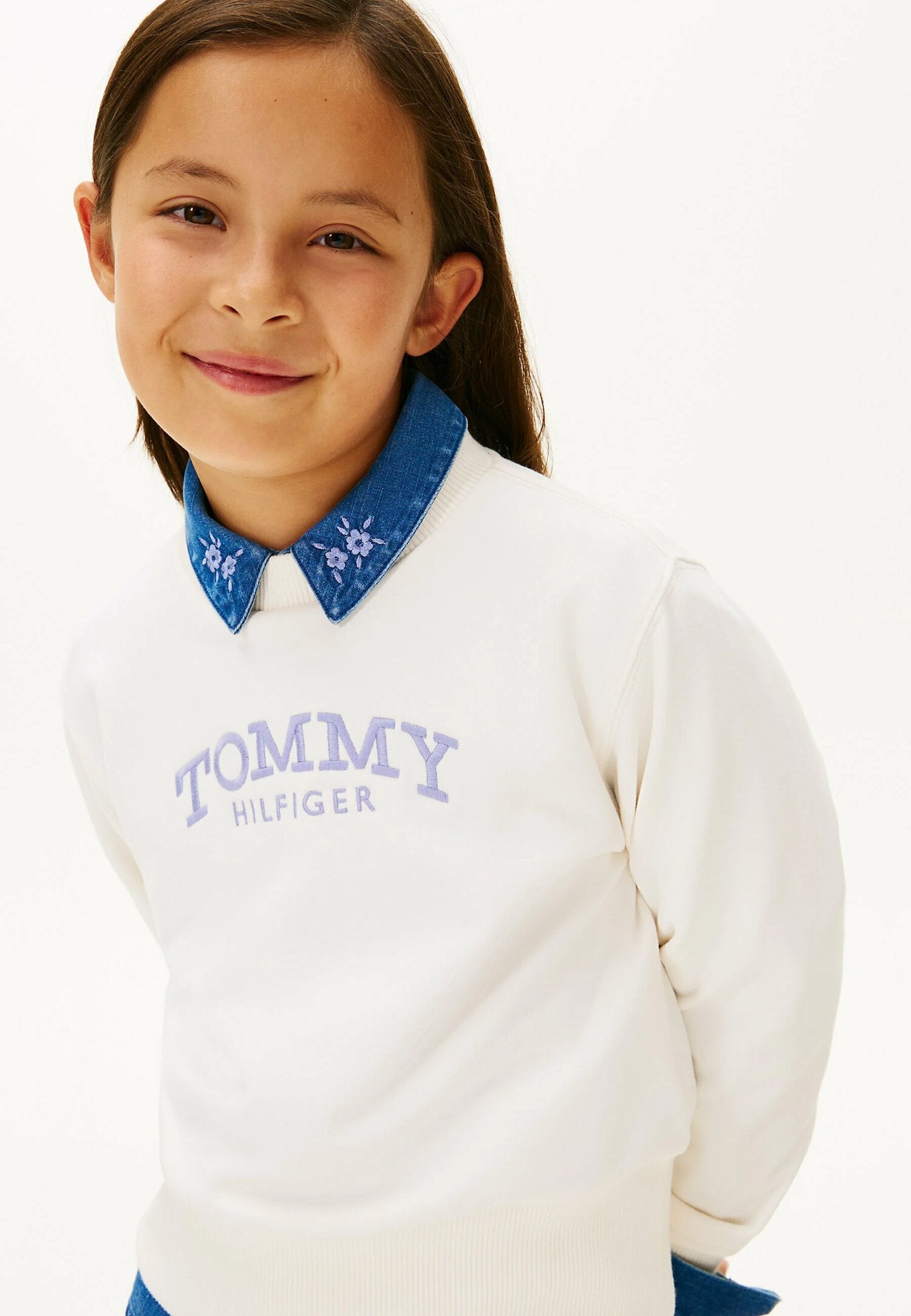 Tommy Hilfiger Felpa Ragazza Panna Vita Regolabile Quotidiano In Cotone KG0KG