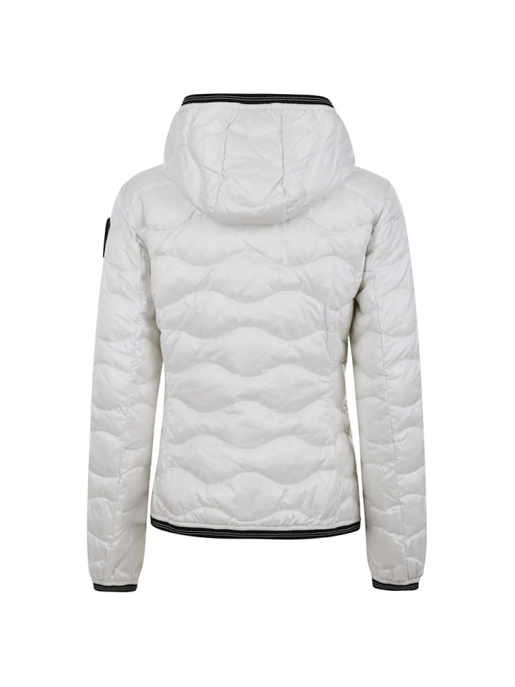Blauer giubbotto camelia trama ad onde in nylon bianco