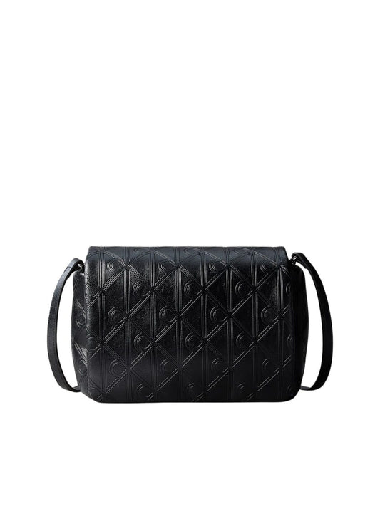Calvin Klein borsa donna nera con logo emblema all-over Donna | Misure: 18 x 24 x 9 cm