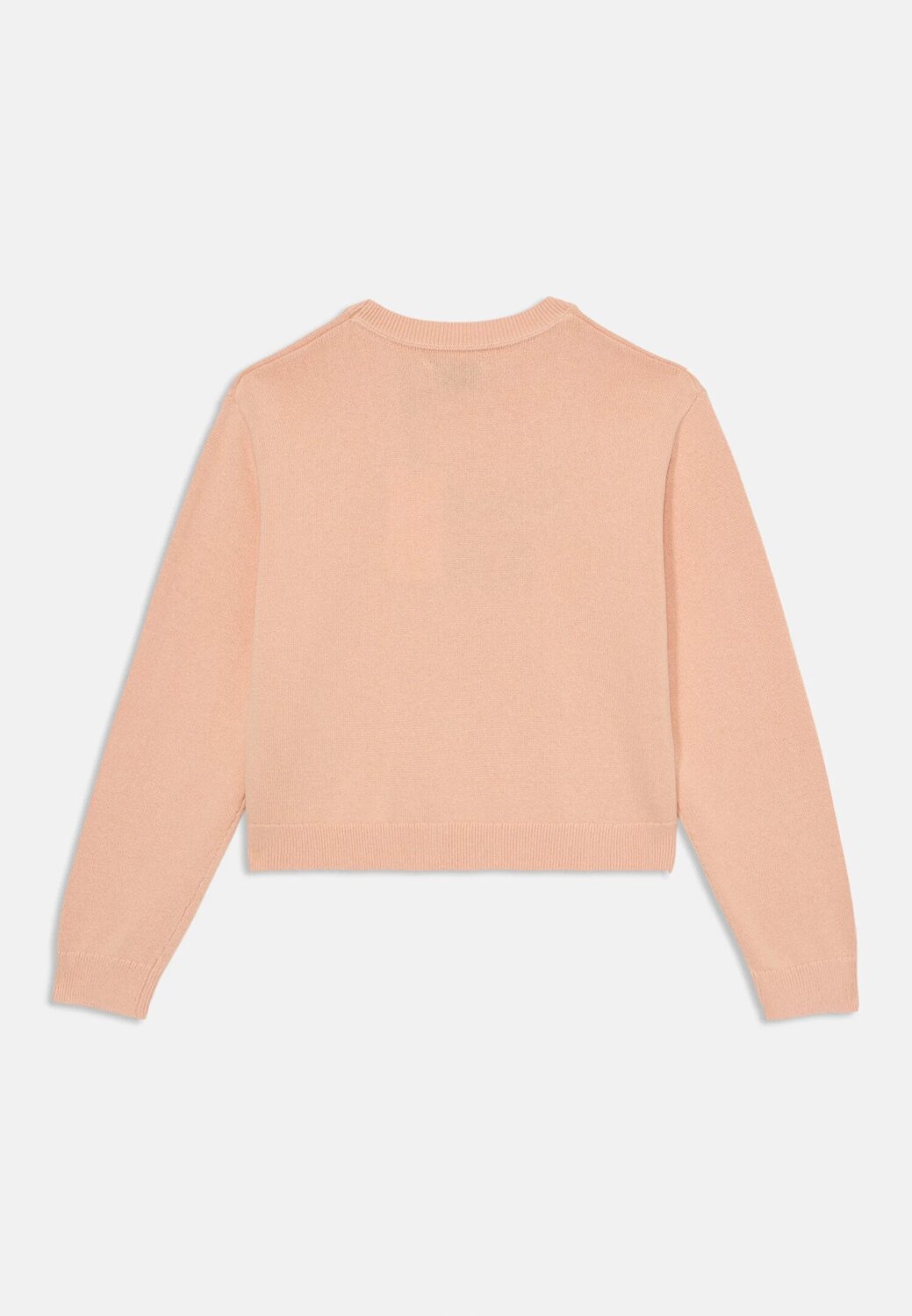 Calvin Klein Maglione Rosa Pesca Bambina In Cotone Girocollo Sportivo AI2