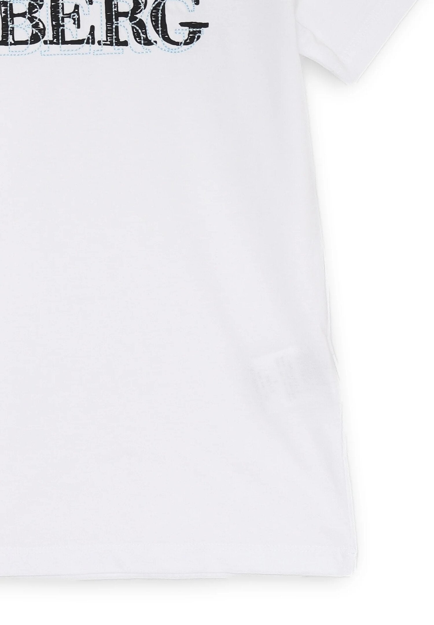 Maglietta bianca ICEBERG bambino stampa logo nero estate 2025 cotone | CammarataMode