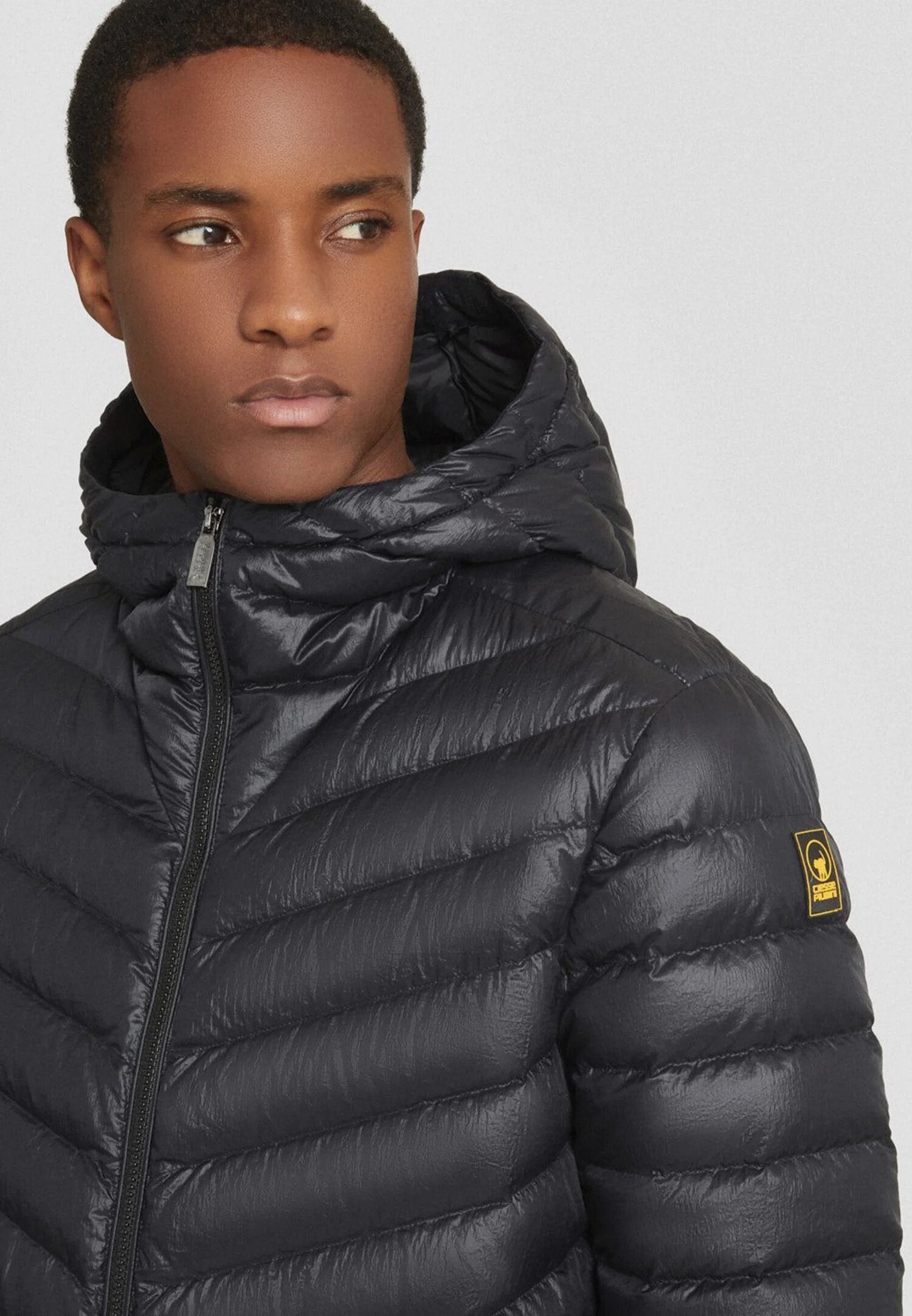 Ciesse Piumini Giubbotto Nero Uomo In Nylon Con Cappuccio Invernale AI25