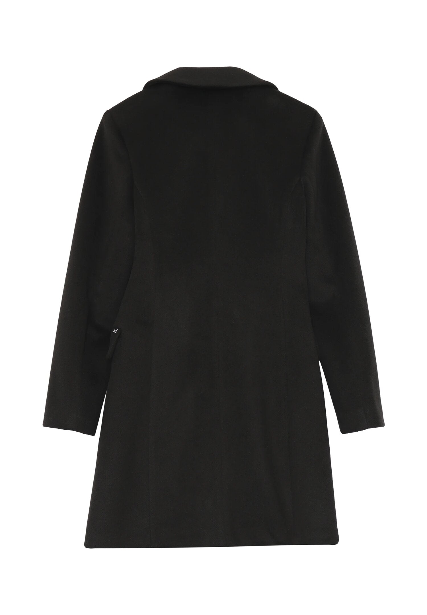 Kocca cappotto classico nero bambina e ragazza elegante lungo