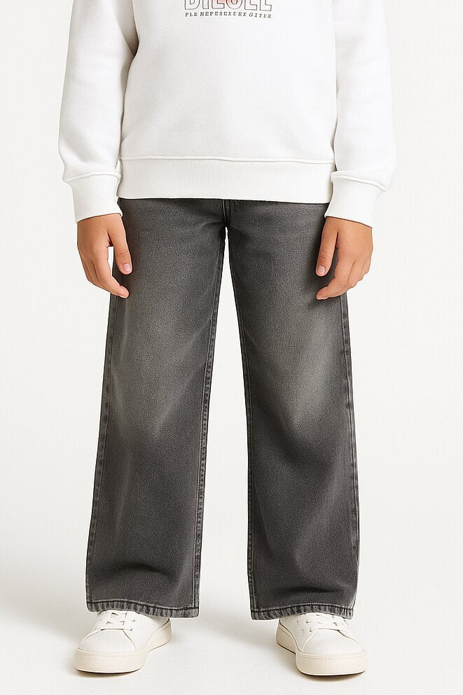 Diesel jeans a zampa bambina ragazza neri cotone elasticizzato