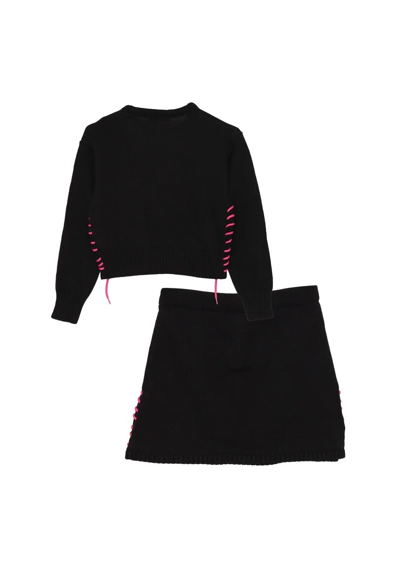 Gaelle Paris Completo Nero Bambina In Lana Girocollo | Elegante AI25 | CammarataMode