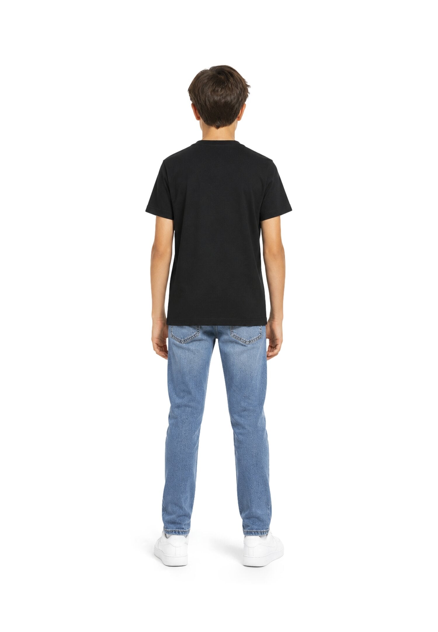 Diesel Tshirt Nero Con Logo Piccolo Sul Cuore Bambino UTRIM_