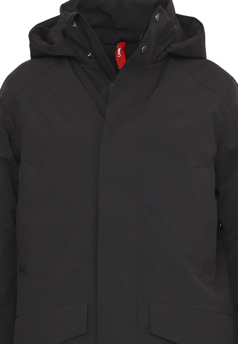 Canadiens Giubbotto Nero Uomo In Tessuto Con Cappuccio Invernale AI25