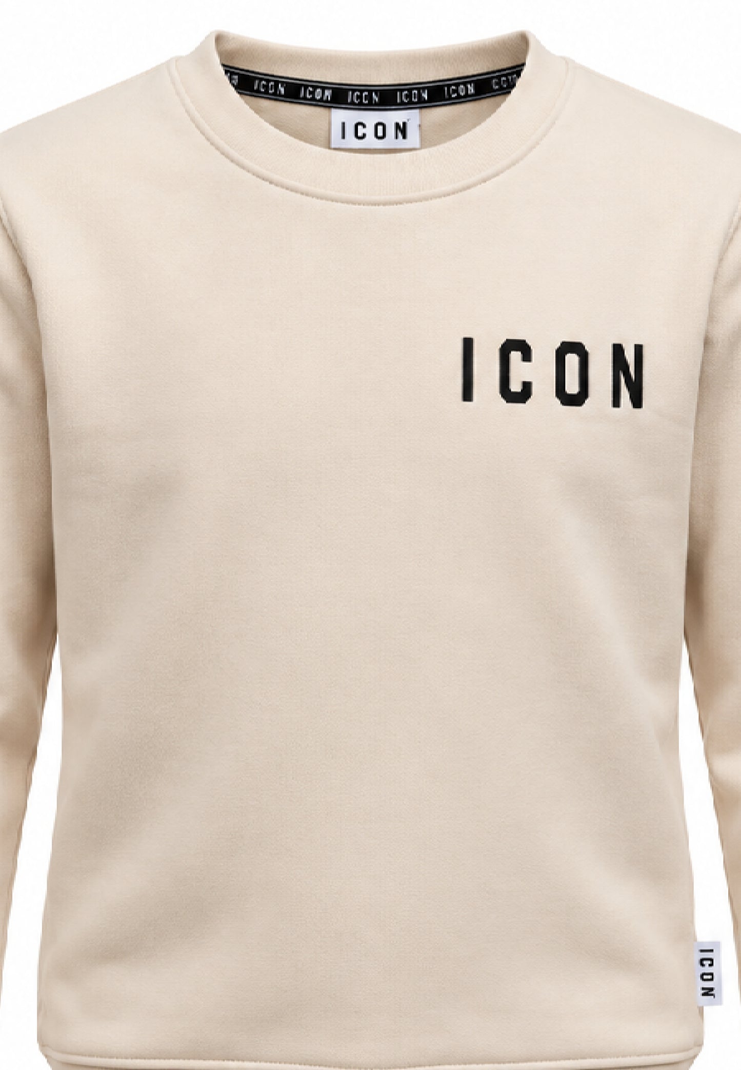 ICON FELPA panna girocollo con logo nero Bambini e ragazzi ibsw001531.panna_