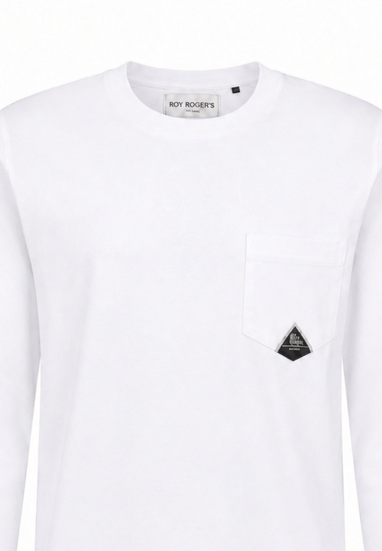 Roy Roger's tshirt BIANCA A MANICHE LUNGHE CON TASCHINO Bambini e ragazzi rz488/00.bia_