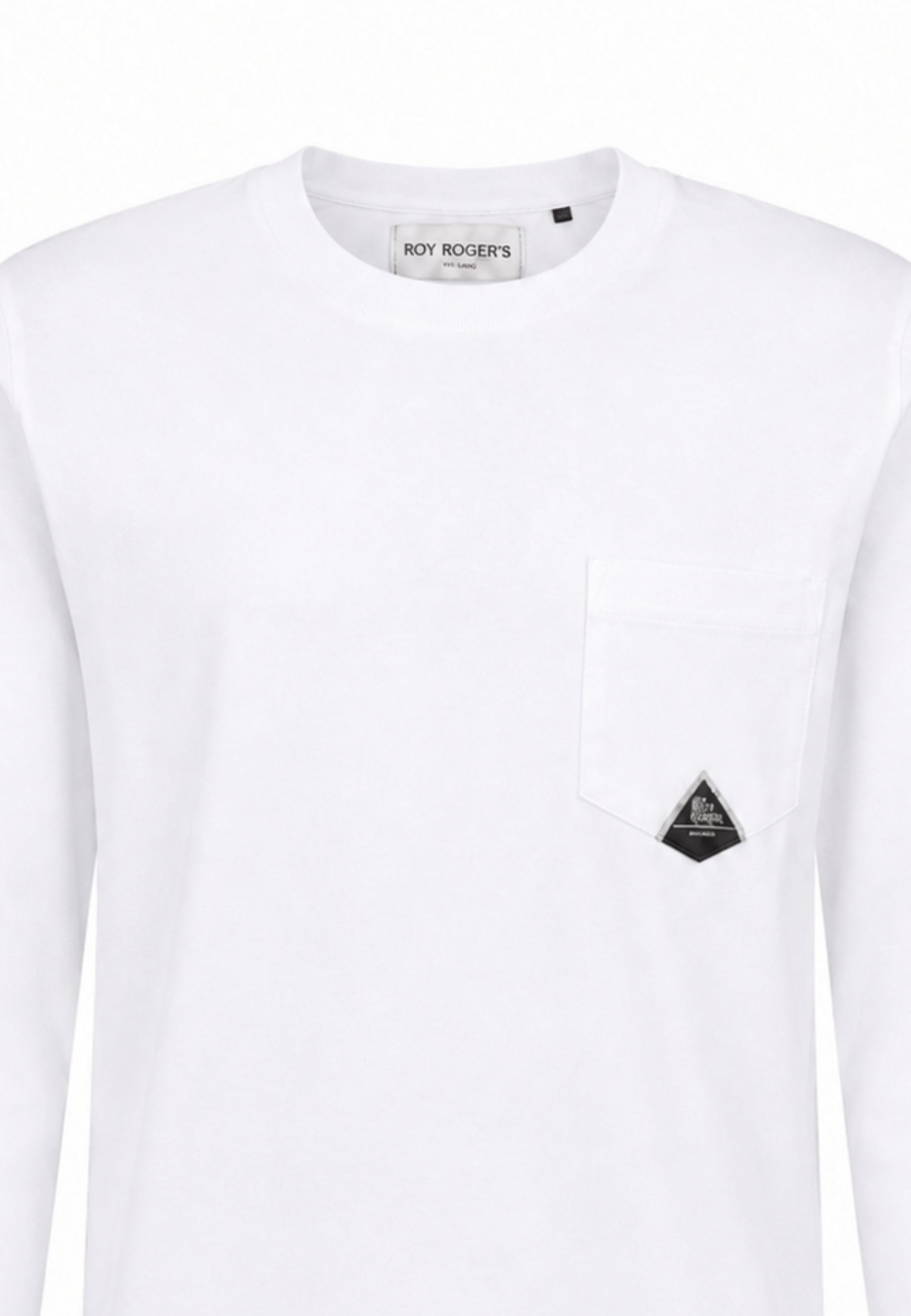 Roy Roger's tshirt BIANCA A MANICHE LUNGHE CON TASCHINO Bambini e ragazzi rz488/00.bia_
