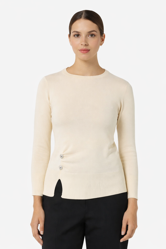 Emme Marella Maglia Donna Damiana Bianco Lana