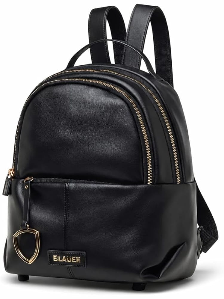 Blauer zaino nero donna logo sul davanti | Misure 32 x 33 x 14 cm