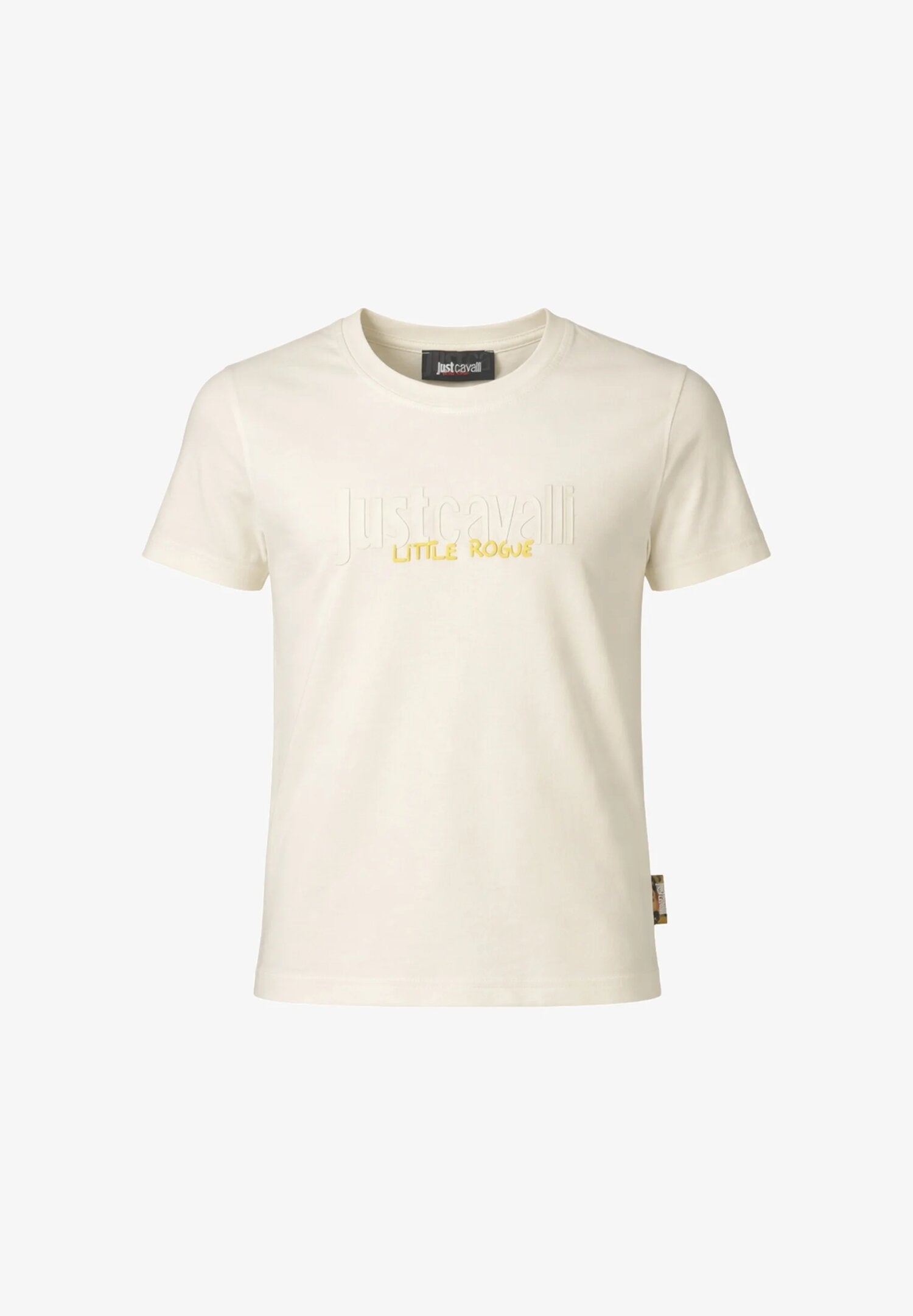 Just Cavalli Tshirt Avorio Logo Poccolo Davanti Bambino JBP26001TS_