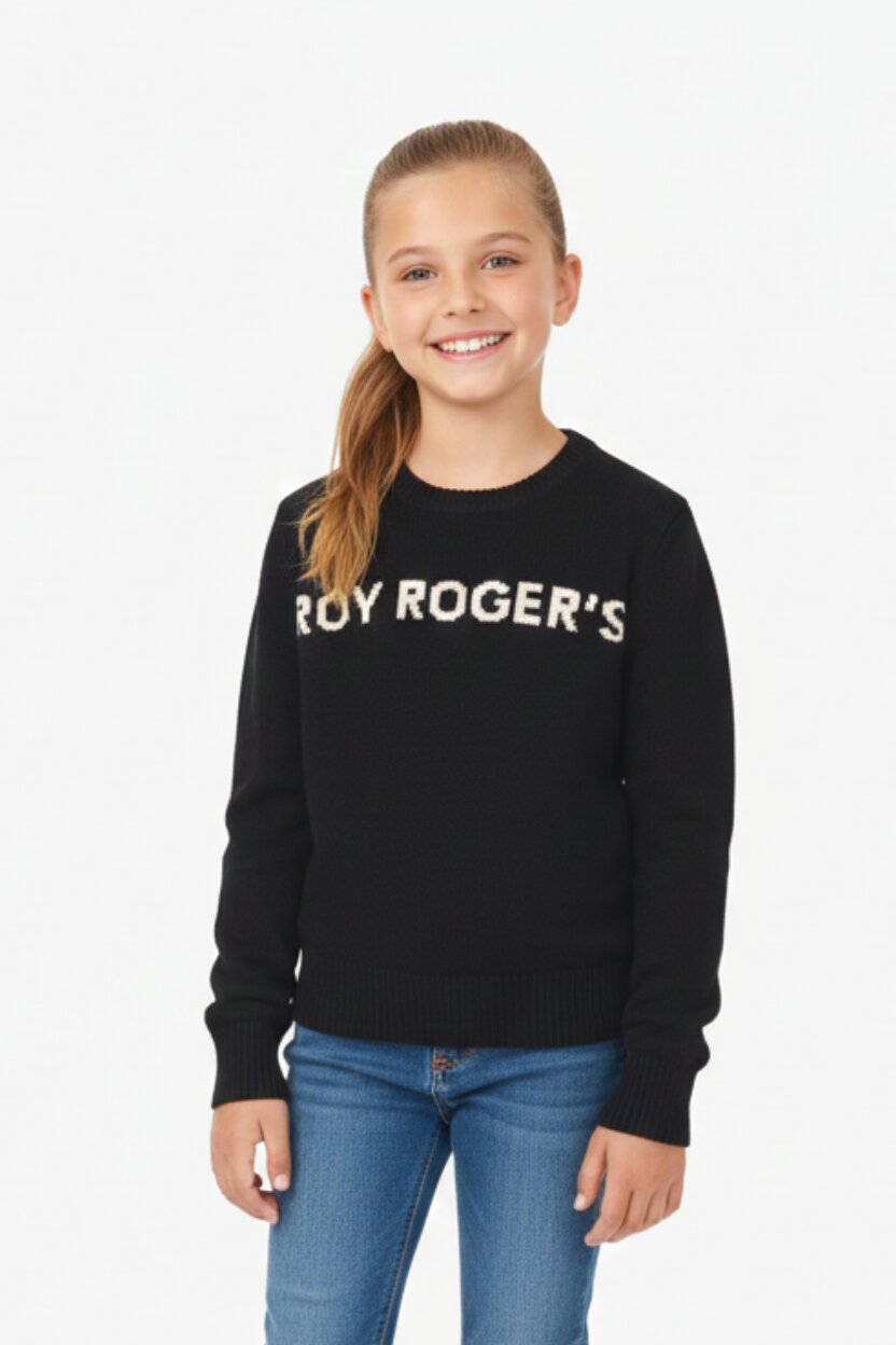 Roy Rogers Maglione Bambina Logo Ricamato - Nero (2-16 Anni)