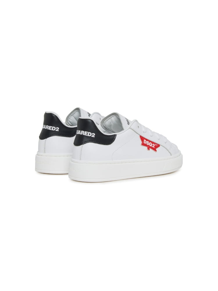Dsquared sneakers junior in pelle bianca con micro logo Bambino