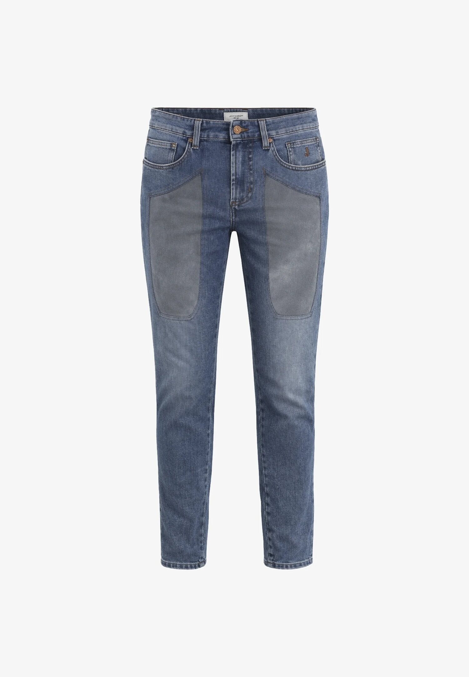 Jeckerson Jeans Cinque Tasche Slim Con Toppe Grigie Uomo DNDTFDENI043_