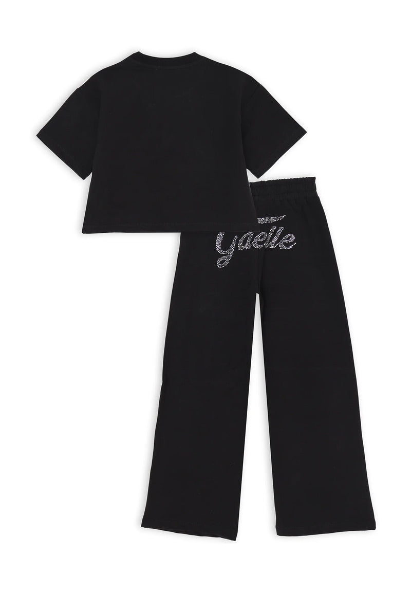 Gaelle Paris - Completo felpa e pantalone nero bambina ragazza - NERO | CammarataMode