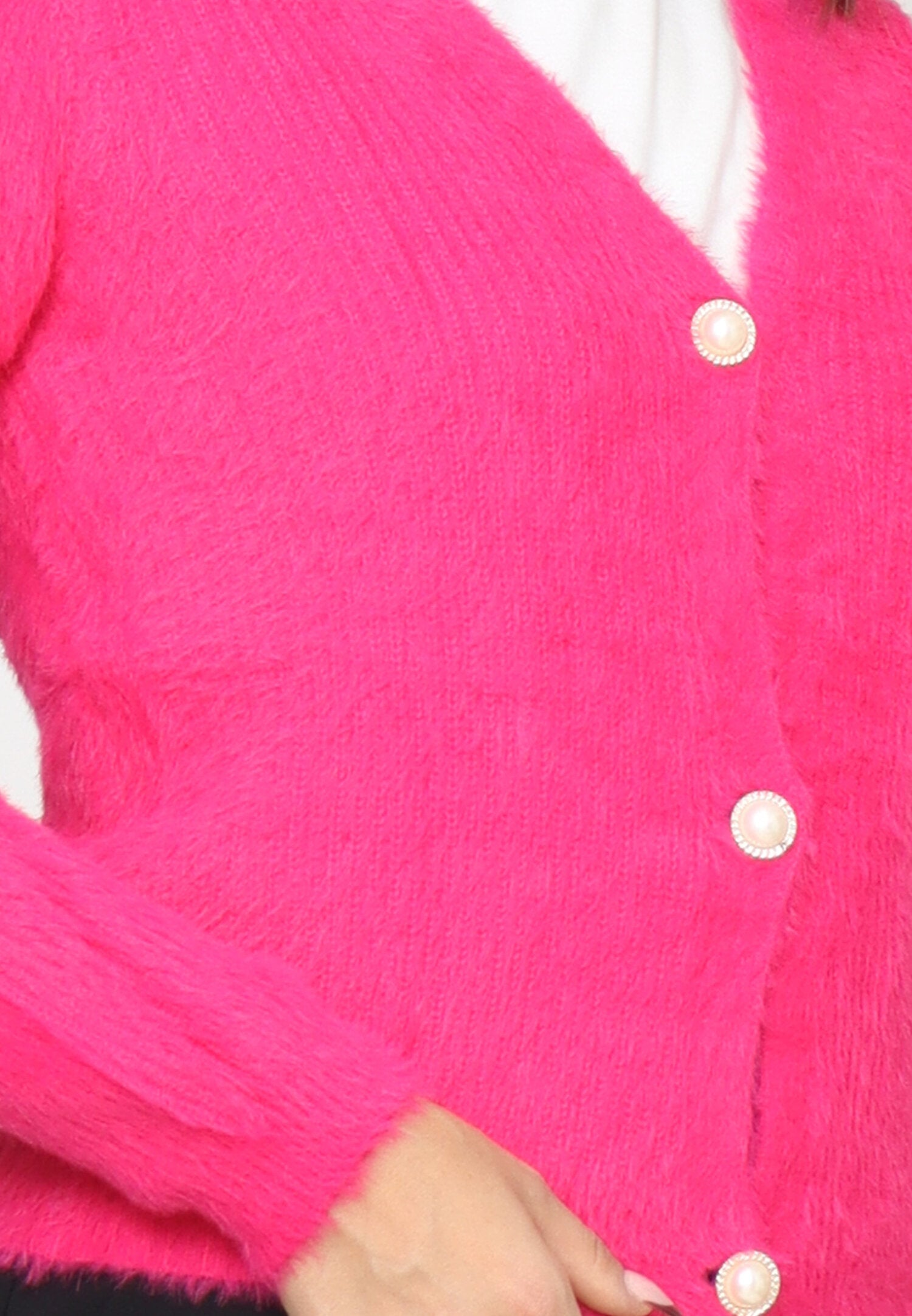 Monte Cervino Cardigan Lana Fucsia Donna In Lana Con Bottoni Elegante AI25