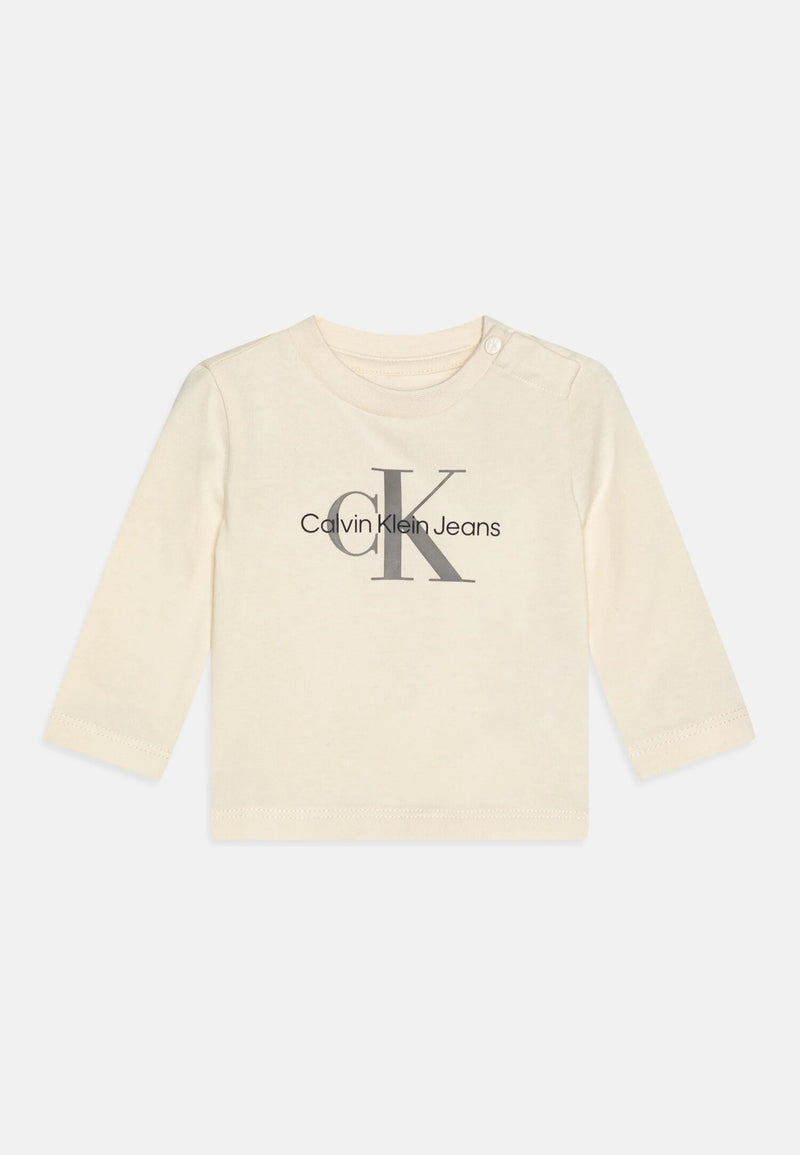 Calvin Klein Baby Girl Cream Beige Long Sleeve Shirt - BEIGE | CammarataMode