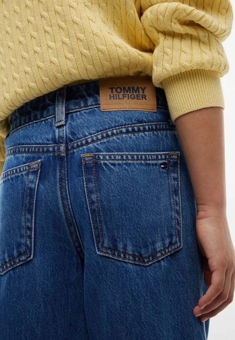 Tommy Hilfiger Jeans Largo Blu Denim Cinque Tasche Bambina KG0KG094211A4_