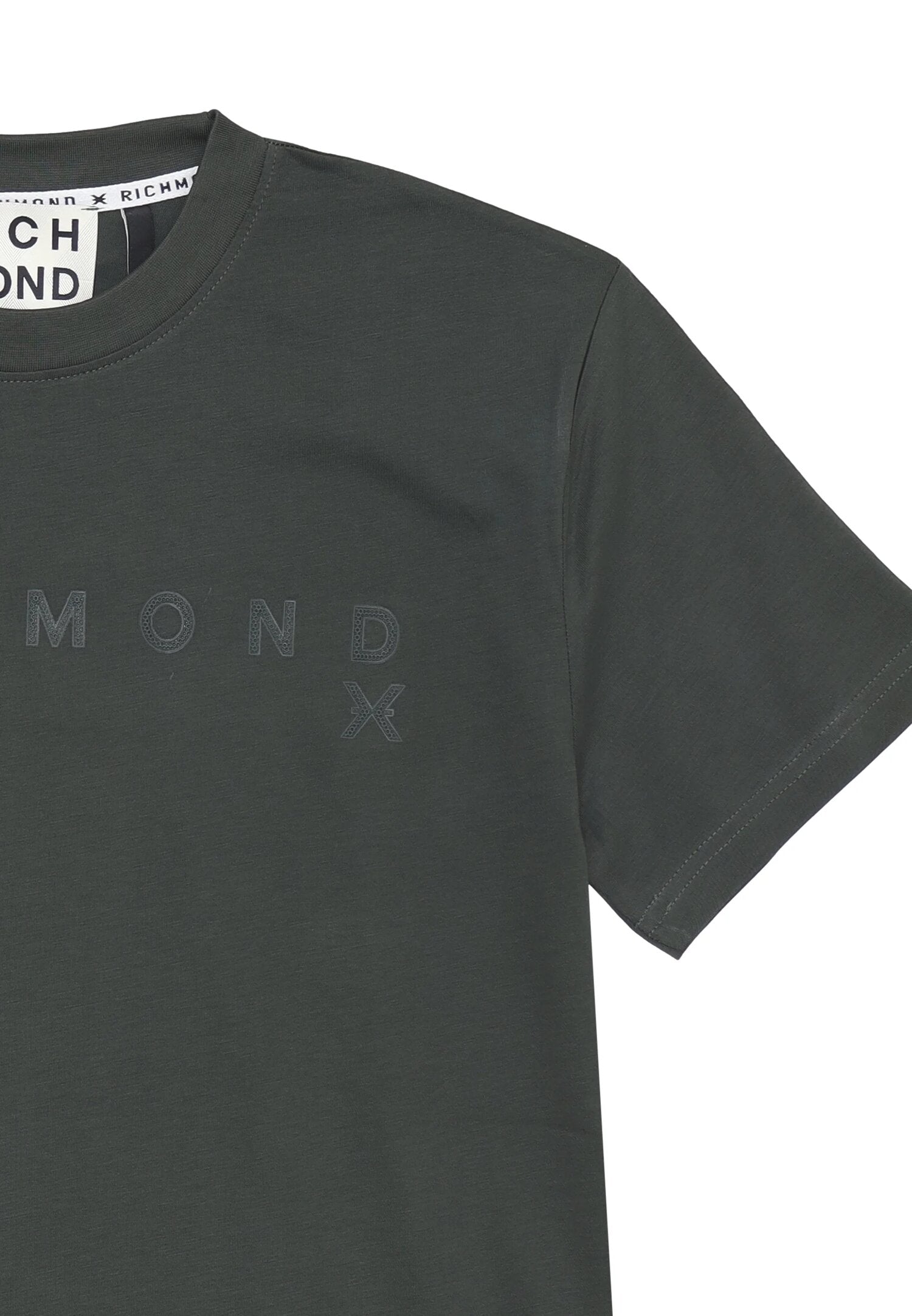 John Richmond t-shirt uomo verde evergreen in cotone con logo