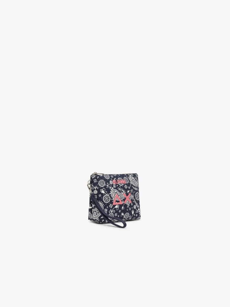 Sun68 pochette blu navy donna logo all over