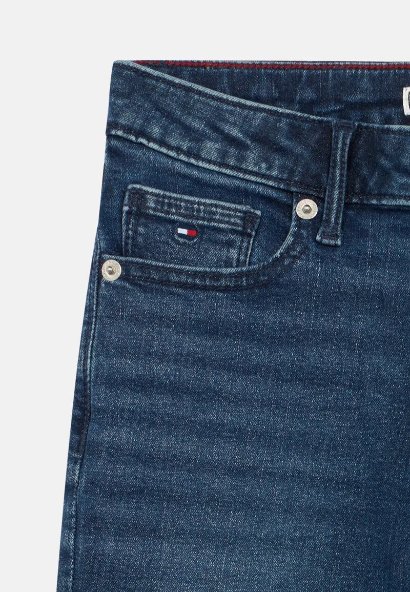 Tommy Hilfiger Jeans Ragazza Blu Denim Vita Regolabile Quotidiano In Cotone K