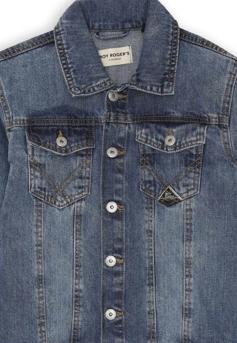 Giubbotto jeans bambino Roy Rogers blu denim primavera estate 2025 | CammarataMode
