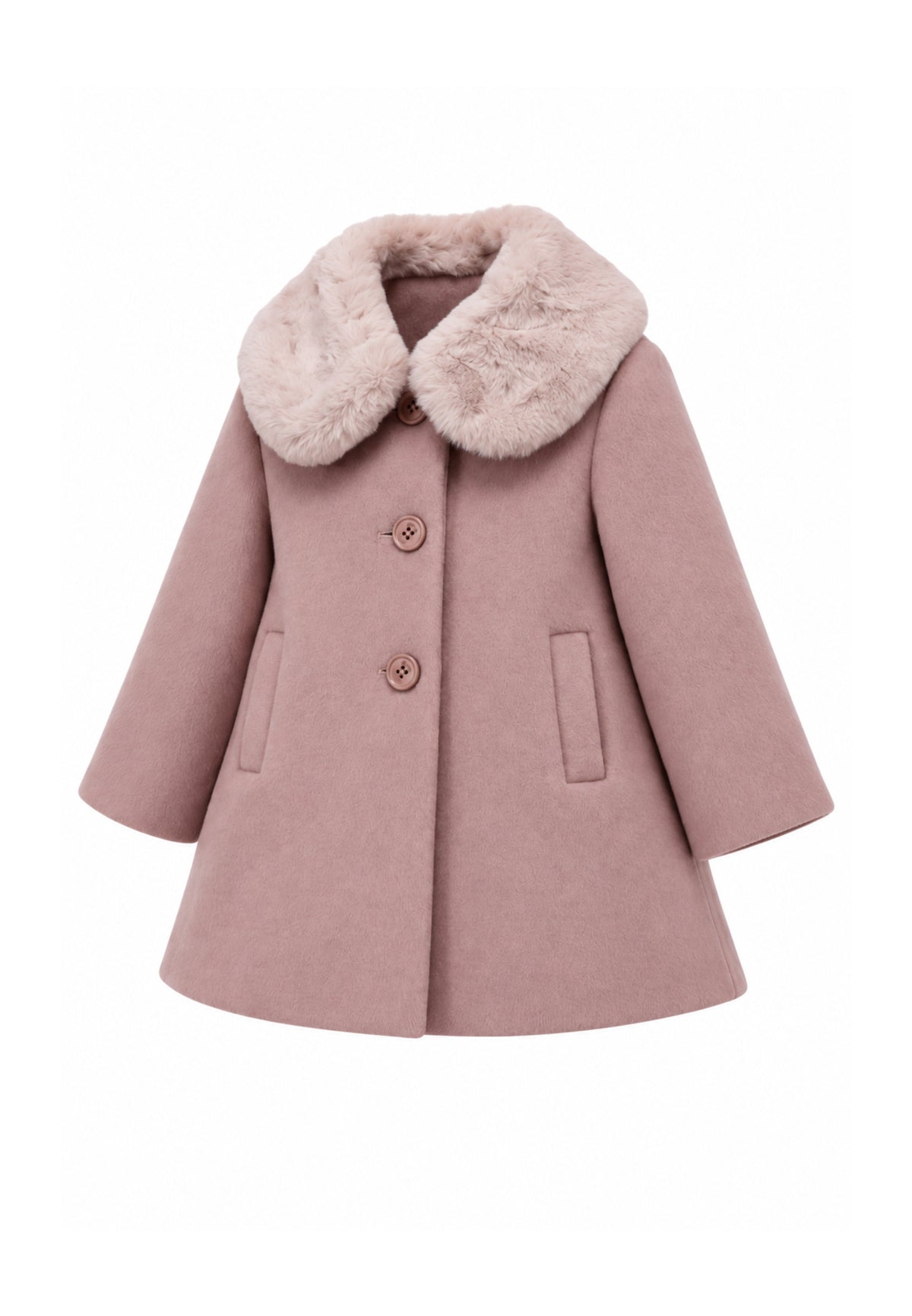 Kocca cappotto rosa con colletto in ecopelliccia Bambine e ragazze jild.rosa_