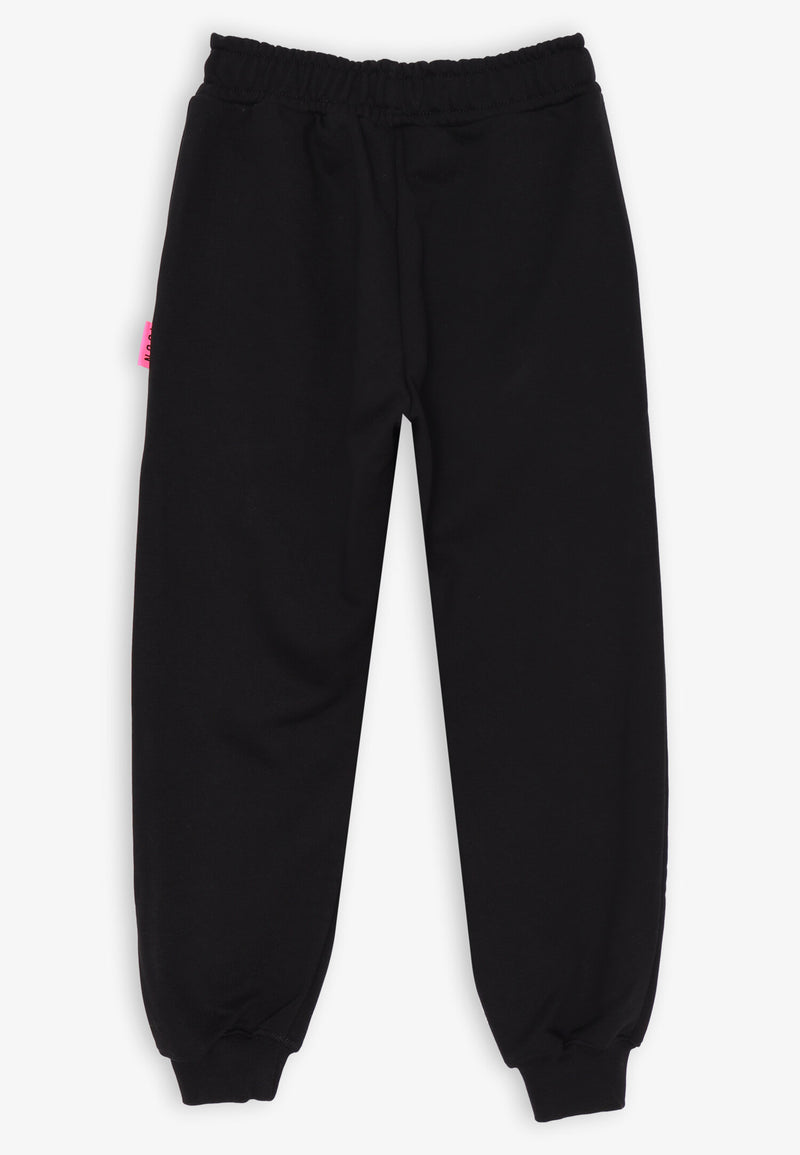ICON Cropped Sweatshirt and Black Trousers Set - Girls and Teens - BLACK | CammarataMode