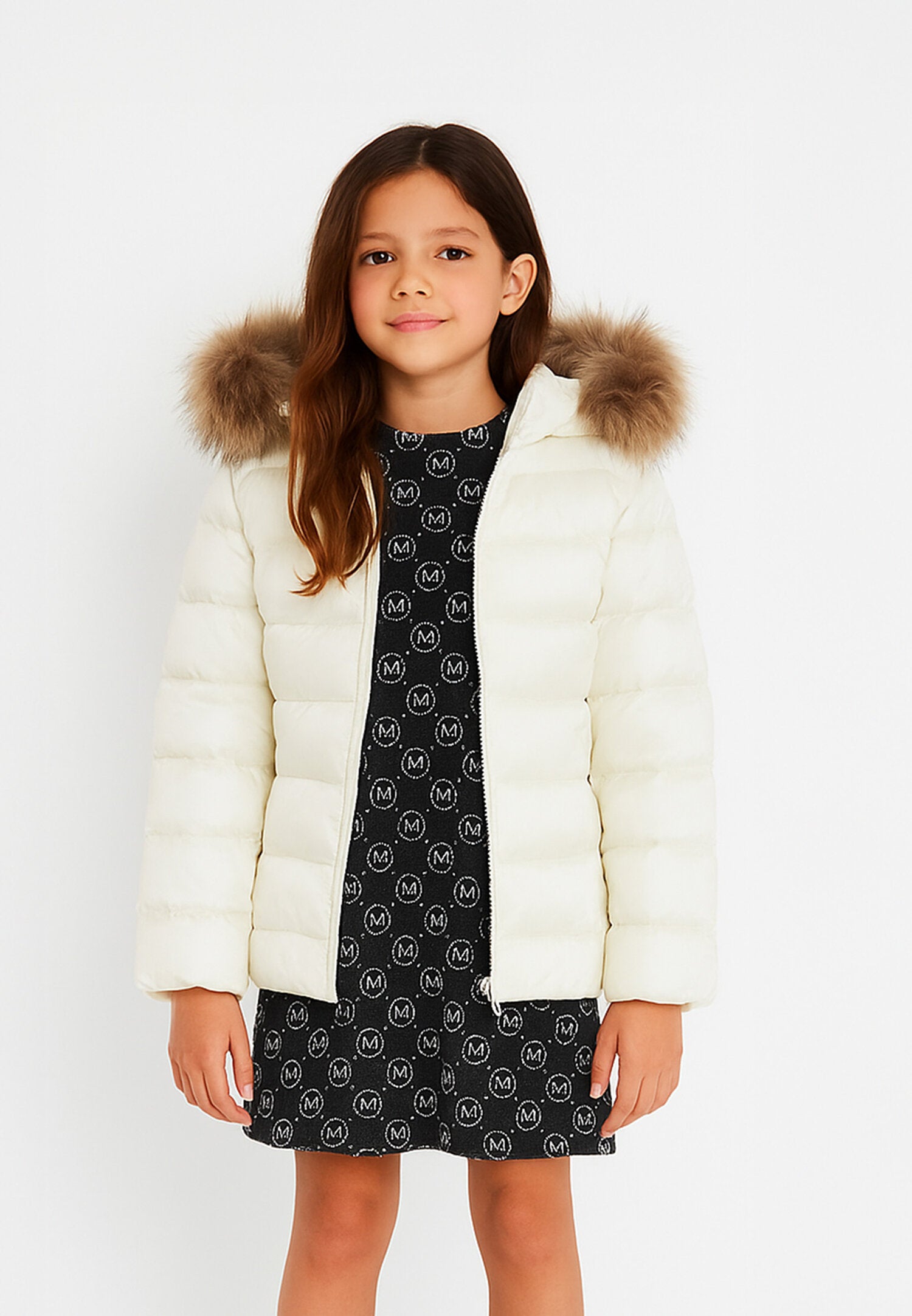 Canadiens Giubbotto Bambina In Nylon Con Pelliccia Sportivo AI25