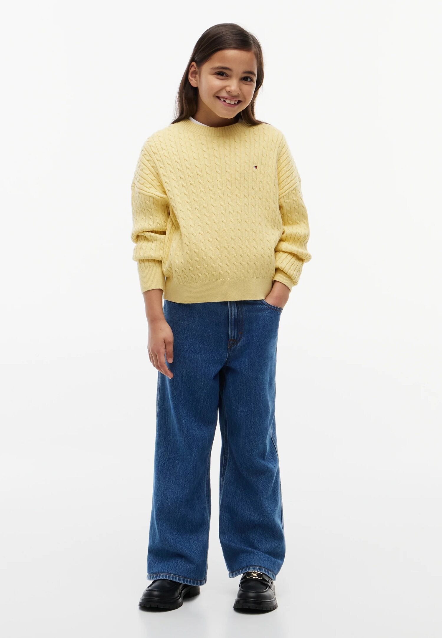 Tommy Hilfiger Jeans Largo Blu Denim Cinque Tasche Bambina KG0KG094211A4_