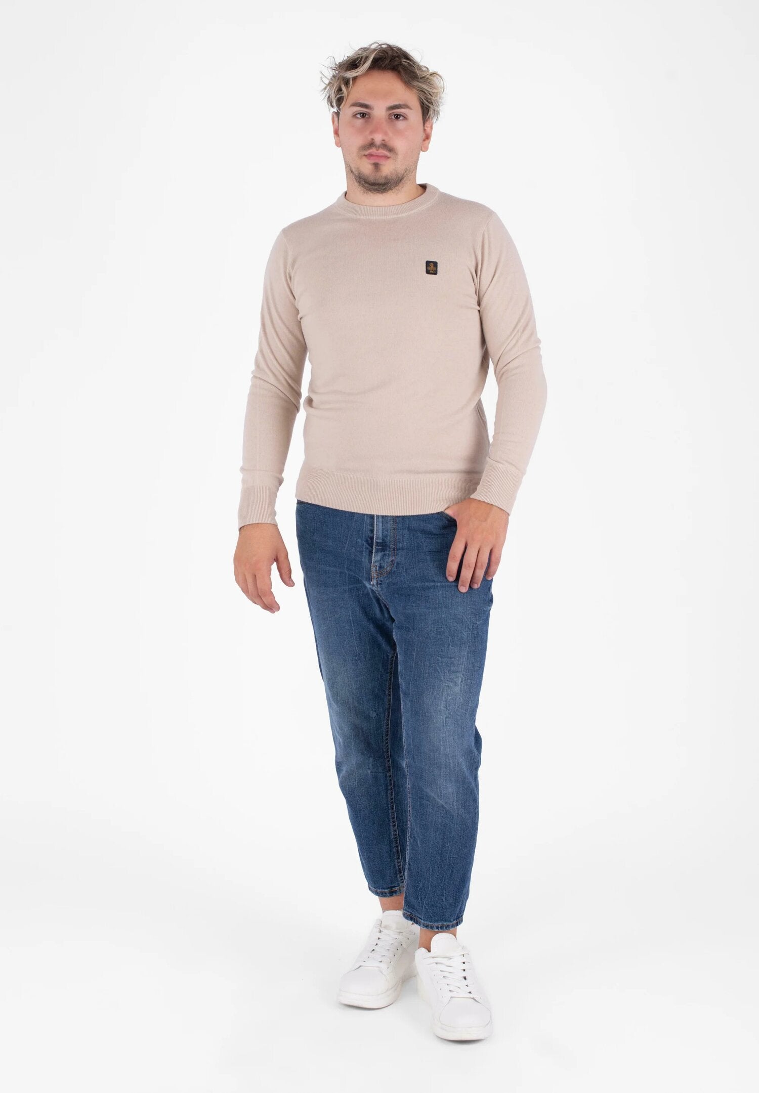 Maglione Uomo Refrigiwear Scollo Tondo In Lana Stile Casual Autunno/inverno