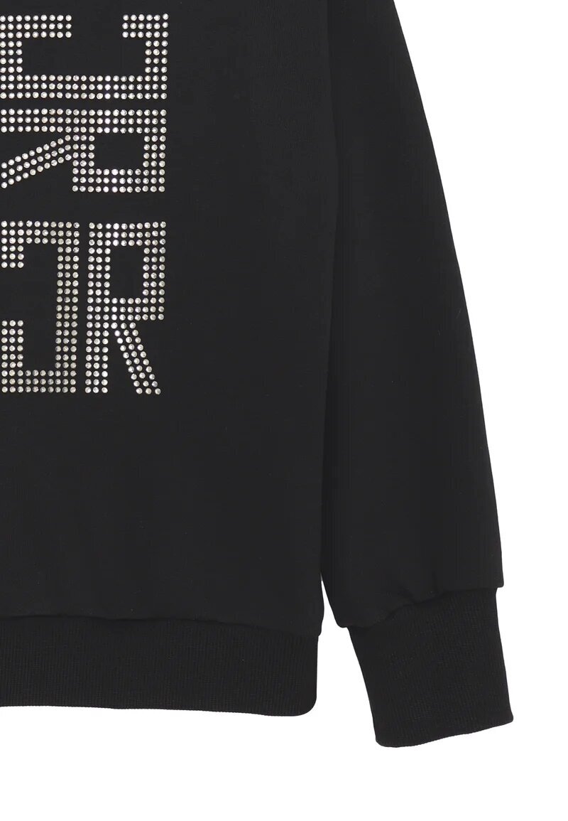 John Richmond felpa bambina nera 10-16 anni cotone stampa glitter - NERO | CammarataMode