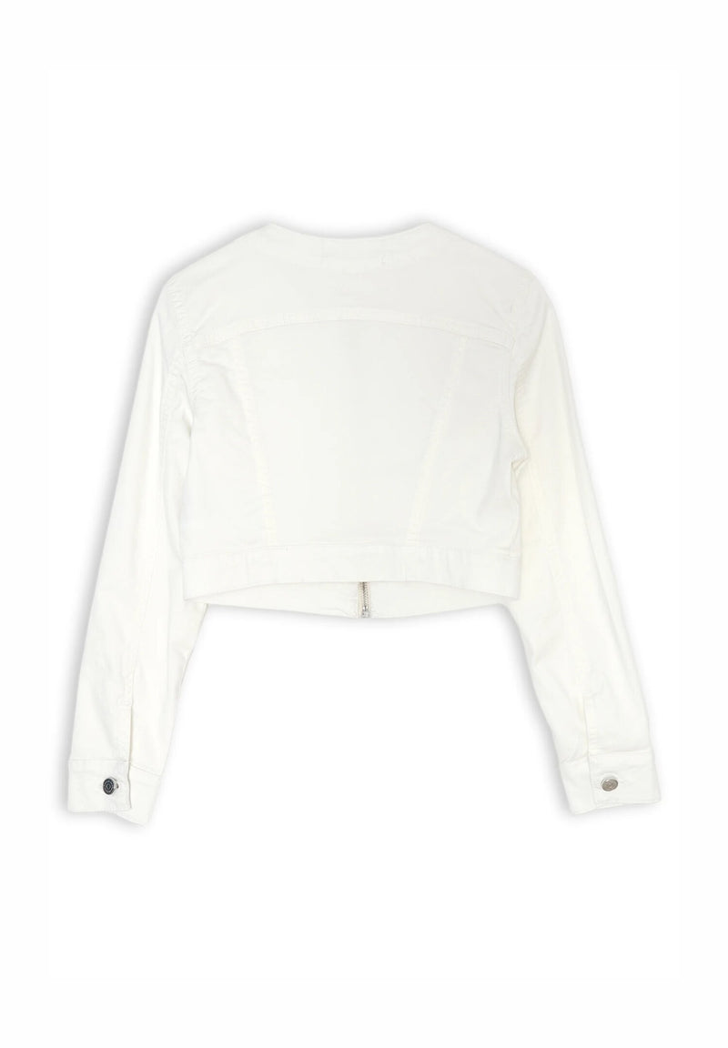 Giubbotto corto ragazza bianco Kocca zip frontale primavera estate - BIANCO | CammarataMode