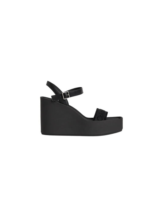 Calvin Klein sandali donna wedge in similpelle neri Donna