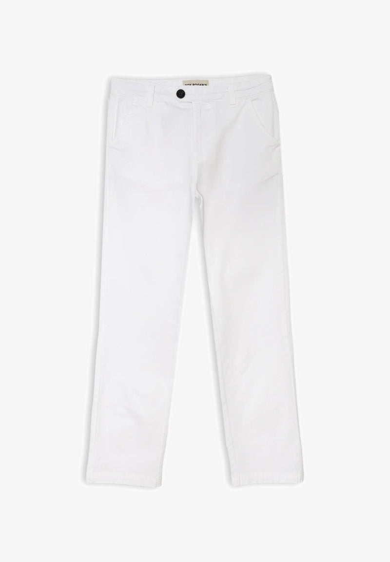Roy Rogers - Kids' Slim Chino Pants White - Spring Summer 2025 - WHITE | CammarataMode