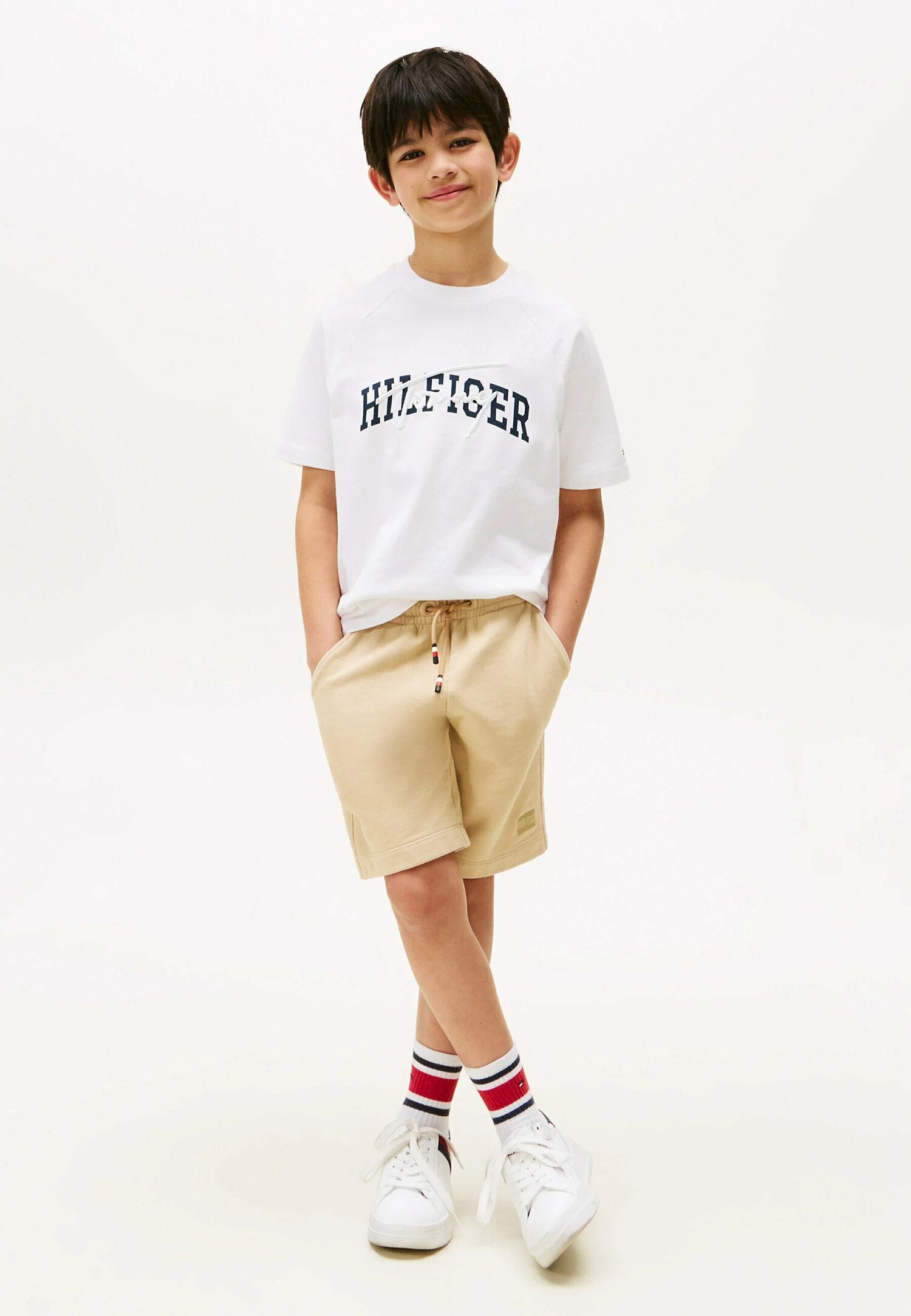 TOMMY HILFIGER – T-shirt Bambino in Cotone con Logo Stampa Mista