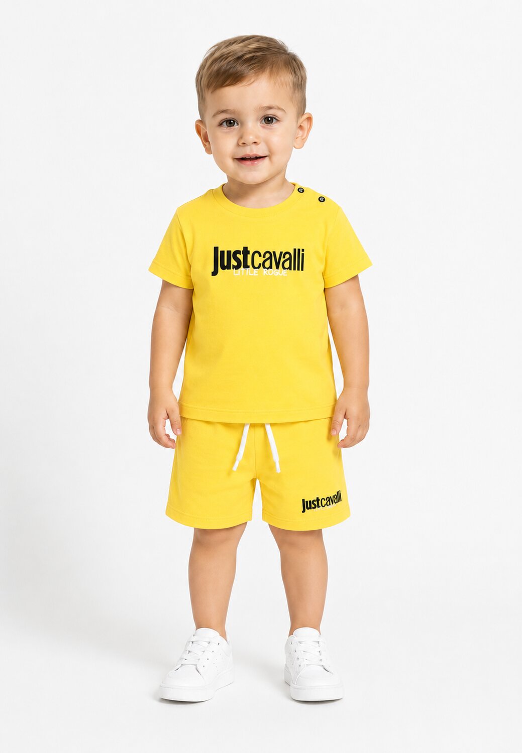 Just Cavalli Completo Giallo t-Shirt e Bermuda Logo Neonato JIP26090CJ_